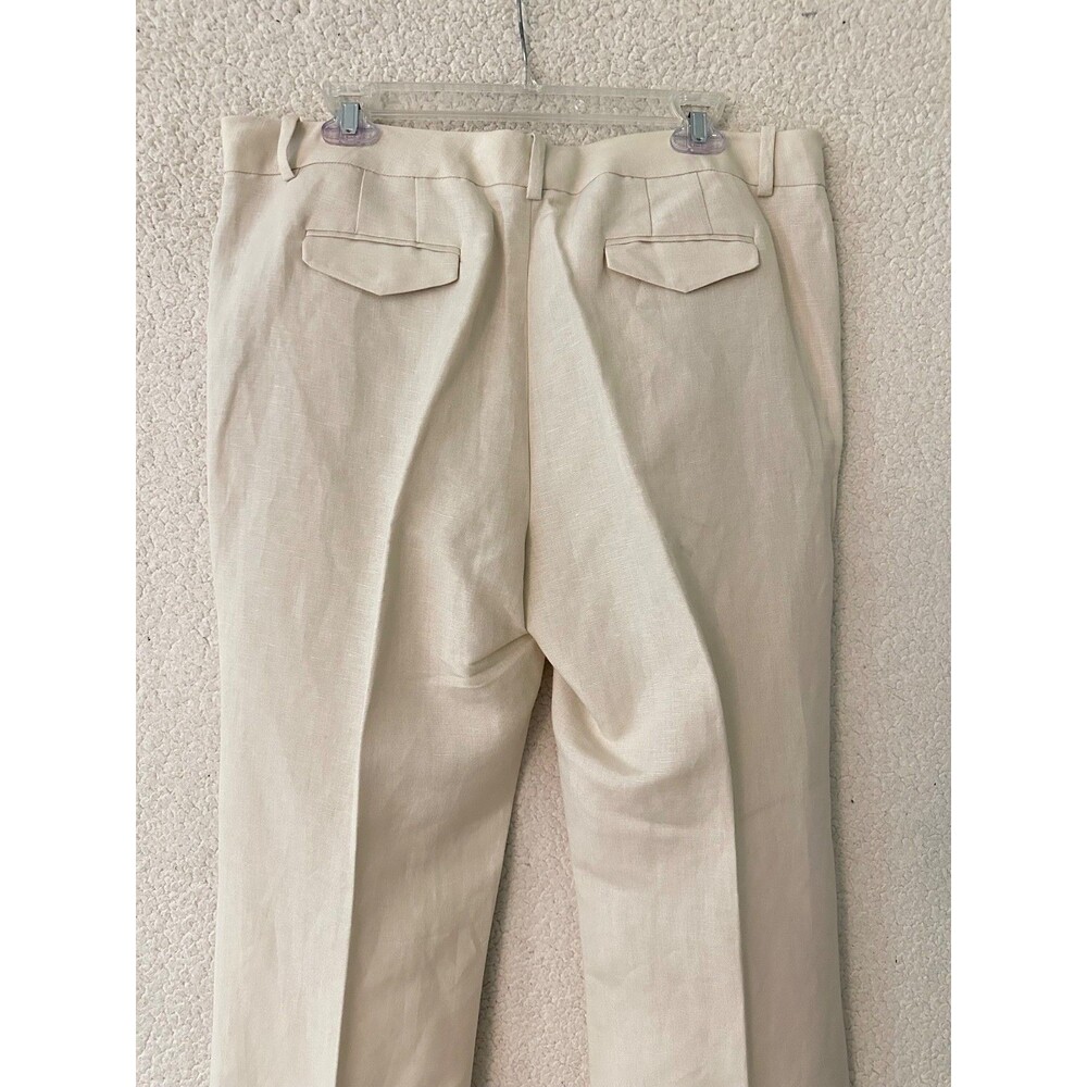 Calvin Klein Womens High Rise Minimalist Wide Leg Whitney Pant Beige Size 14 NWT - Picture 9 of 14